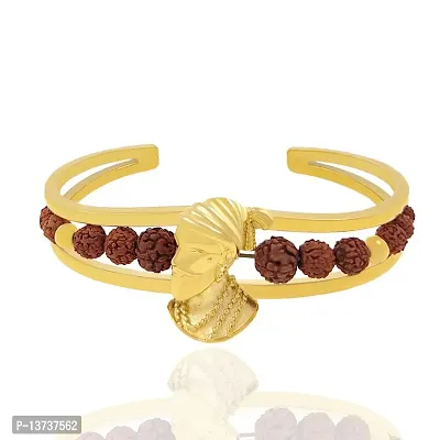 Saizen Rudraksha Shivaji Kada BRR652 for Men/Boys/Boyfriend/Husband  Unisex-thumb2