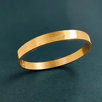 Gold Plated Stainless Steel Classic Designer Cuff Kada for Men  Women-thumb4