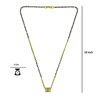 Gold plated Ad Mangalsutra tanmaniya Black Beaded Golden Chain Mangalsutra For Women-thumb2