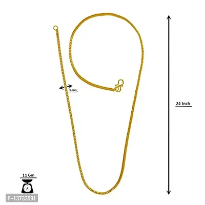 Saizen Indian Polished Gold Plated Brass Chain Gold Chain for Men-thumb4