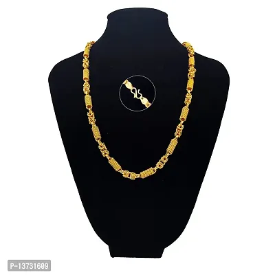 Saizen Designer Fancy Indian Polished Gold Plated Brass Chain Gold Chain for Men-thumb4