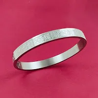 Sterling Silver-Plated Stainless Steel Designer Cuff Kada for Unisex-thumb3