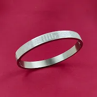 Sterling Silver Plated Stainless Steel Designer Cuff Kada for Unisex-thumb3