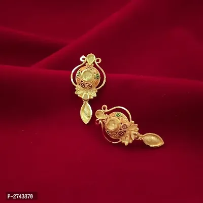 Trendy Ethnic Gold Plated Earrings-thumb0