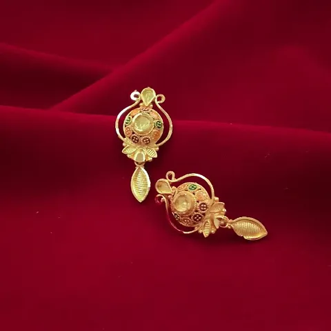 Trendy Gold Plated Drop Earrings