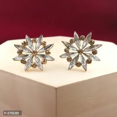Flower Design Earring Crystal Alloy Stud Earring
