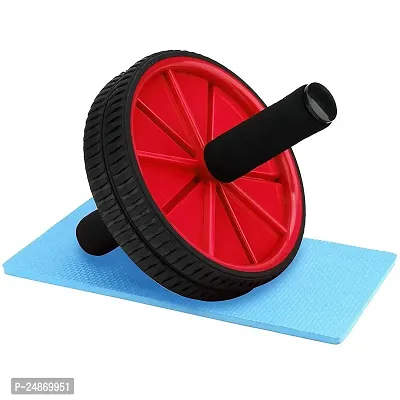 Ab Roller | Ab Exerciser | Strauss Abdominal Exer0ciser for Abs Workout | Ab Wheel for Core Workout | Ab Roller Wheel for Home Gym | Ab Roller for Men and Women (AB Roller Red)