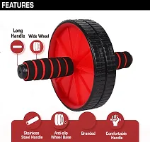 Ab Roller | Ab Exerciser | Strauss Abdominal Exer0ciser for Abs Workout | Ab Wheel for Core Workout | Ab Roller Wheel for Home Gym | Ab Roller for Men and Women (AB Roller Red)-thumb3