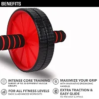 Ab Roller | Ab Exerciser | Strauss Abdominal Exer0ciser for Abs Workout | Ab Wheel for Core Workout | Ab Roller Wheel for Home Gym | Ab Roller for Men and Women (AB Roller Red)-thumb4