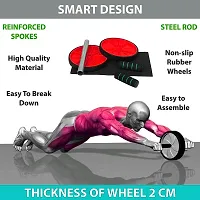 Ab Roller | Ab Exerciser | Strauss Abdominal Exer0ciser for Abs Workout | Ab Wheel for Core Workout | Ab Roller Wheel for Home Gym | Ab Roller for Men and Women (AB Roller Red)-thumb1