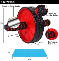 Ab Roller | Ab Exerciser | Strauss Abdominal Exer0ciser for Abs Workout | Ab Wheel for Core Workout | Ab Roller Wheel for Home Gym | Ab Roller for Men and Women (AB Roller Red)-thumb2