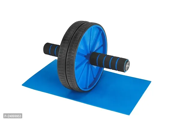 Ab Roller | Ab Exerciser | Strauss Abdominal Exerciser for Abs Workout | Ab Wheel for Core Workout | Ab Roller Wheel for Home Gym | Ab Roller for Men and Women (AB Roller Blue)-thumb0