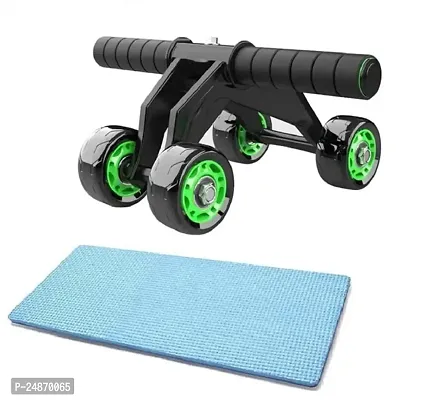 PRO365 Home Gym 4 Wheel Pro Advance Wheel Roller Abdominal Fitness Trainer And Stomach Exercise Machine Equipment Workout for Men  Women