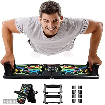 ABS Pushup Board, 15 in 1 Push up board for men, push up bar, push up stand, pushup bars, gym equipment for men, excersing equipment, chest workout equipment Electro Sky(Black)-thumb0