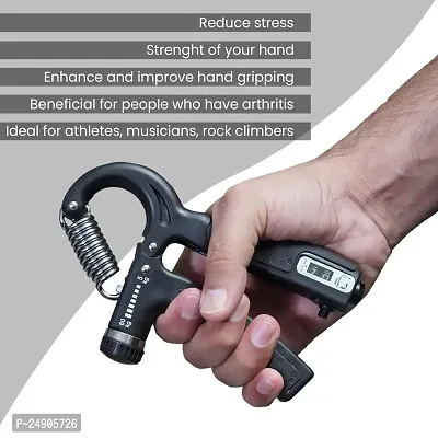 Adjustable Hand Grip Strengthener, Hand Gripper With Counter for Men  Women for Gym Workout Hand Exercise Equipment to Use in Home for Forearm Exercise, Finger Exercise Power Bold Fit Gripper - 60kg-thumb2