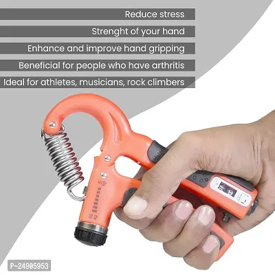 Adjustable Hand Grip with Counter | Adjustable Resistance (5KG - 60KG) | Hand Gripper for Home  Gym HRX Workouts | Ideal for Forearm Hand Exercises  Strength Building for Men  Women-thumb2