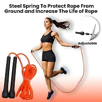 Skipping Rope, Jump Skipping Rope for Men, Women, Weight Loss, Children, Adult - Best in Fitness, Sports, Exercise  Workout (Black Orange)-thumb3