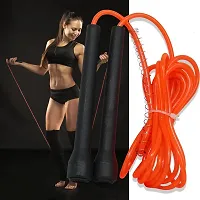 Skipping Rope, Jump Skipping Rope for Men, Women, Weight Loss, Children, Adult - Best in Fitness, Sports, Exercise  Workout (Black Orange)-thumb2