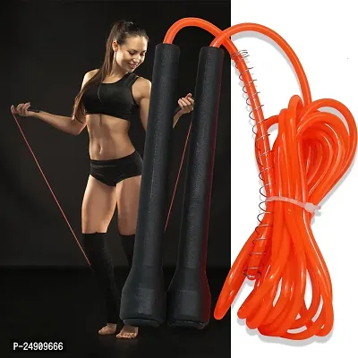 Skipping Rope, Jump Skipping Rope for Men, Women, Weight Loss, Children, Adult - Best in Fitness, Sports, Exercise  Workout (Black Orange)-thumb3