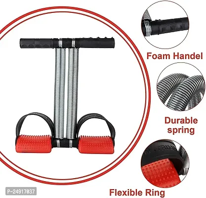 Fitness Combo Kit of Tummy Trimmer, ab Roller  Toning Tube | Double Spring Waist Trimmer | Double Toning Tube | Dual Wheel ab Roller | Ab Exerciser | Resistance Band | Workout Equipment Home  Gym-thumb3