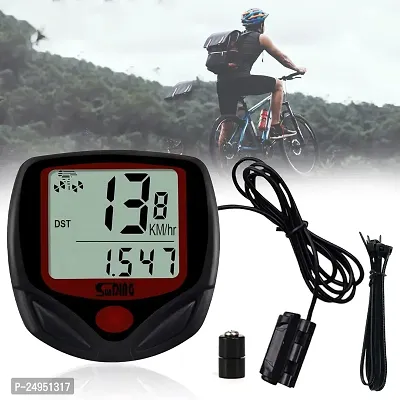 Cycle Speedometer | Waterproof Bicycle Odometer | 14 in 1 Function Speedometer | Speed Meter | Cycle Meter Speed Sensor | Wired Cyclocomputer for Cycles (Pack of 1)
