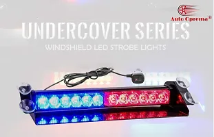 Auto Oprema? Waterproof 8 LED Red Blue Police Flashing Light for Universal All Cars | Flasher Light | Emergency Warning Lamp Multicolor Flash Light for Car Dash For Audi A2.-thumb1