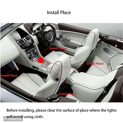 Sanhezhong Car LED Strip Light, 4pcs 48 LED DC 12V Multicolor Music Car Interior Light LED Under Dash Lighting Kit with Sound Active Function, Wireless Remote Control, Car Charger-thumb5