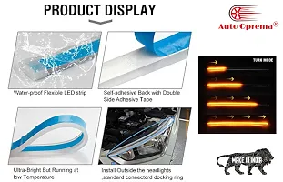 Auto Oprema? Waterproof Car Led Stripes For Head Light White Daytime Running Light, Turn Signal Yellow/Amber Indicator Light Lamp DRL 12v (LeftRight), 24 Inches Dual Tape For Porsche Panamera.-thumb3