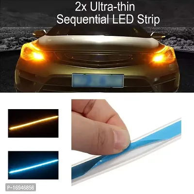 UBH Universal Flexible DRL LED Strip Light Waterproof Daytime Running Head Lamp Tube for Motorcycle, Bike, Car, SUV (61cm, White, 2 PCS)-thumb3