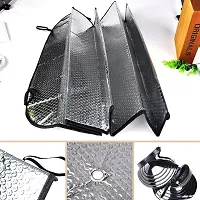 Cp Bigbasket Sun Shade Universal Silver Collapsible Mesh Front/Back Window Sunshade-thumb1