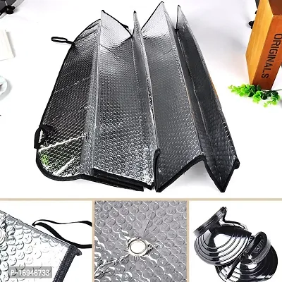 Cp Bigbasket Sun Shade Universal Silver Collapsible Mesh Front/Back Window Sunshade-thumb2