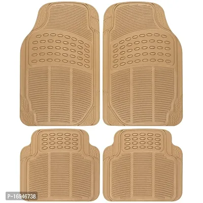 All Weather Tough Rubber Floor Mats in Beige - 2pc Front Set