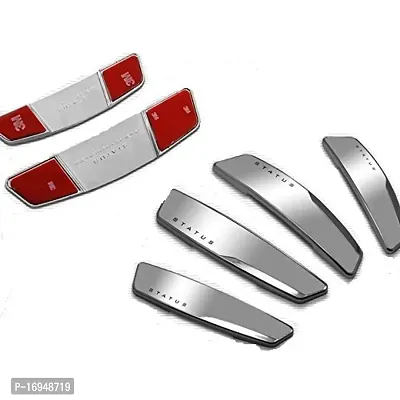 Auto Oprema? Status Silver Car Door Edge Guard Bumper Protector (Set of 4) Compatible for Hyunda Grand I10 Nios.-thumb0