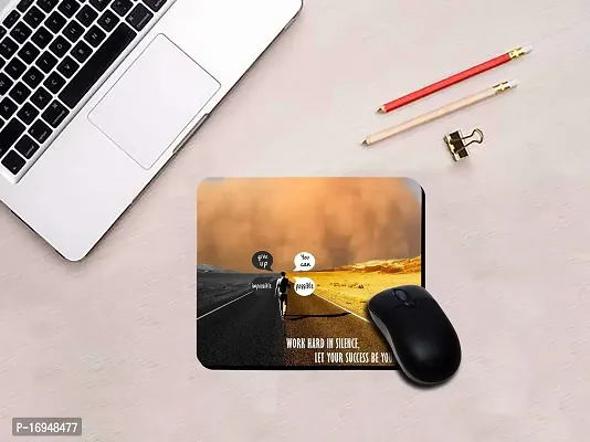 S W Motivational Quote Printed Mouse Pad for Computer, PC, Laptop -Work Hard-thumb5