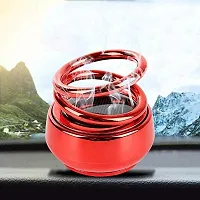 Auto Pearl-Solar Power Rotating Car Air Freshener Perfume, with Organic Fragrance (Red(Plastic))-thumb1