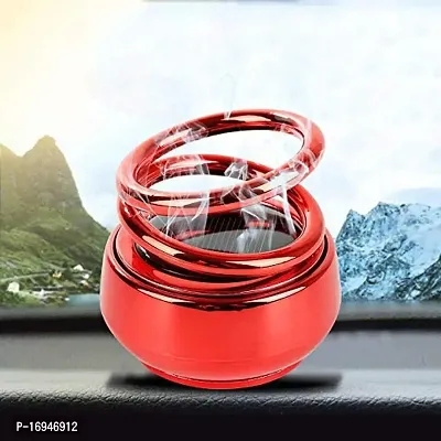 Auto Pearl-Solar Power Rotating Car Air Freshener Perfume, with Organic Fragrance (Red(Plastic))-thumb2