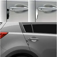 STATUS 4Pcs High Glossy Slim Door Edge Guards Bumper Protector Trim Guard Sticker Molding for Motors Auto Vehicle (Metallic Silver)-thumb1
