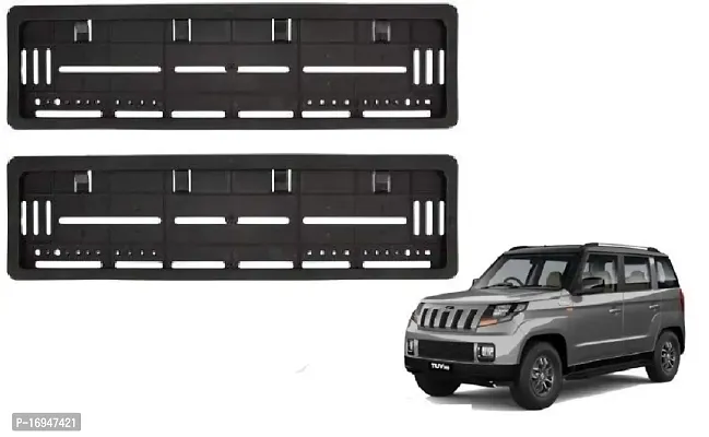 Auto Oprema Car Number Plate Frame Set of Two (Front and Back) for Mahindra TUV-300-thumb0