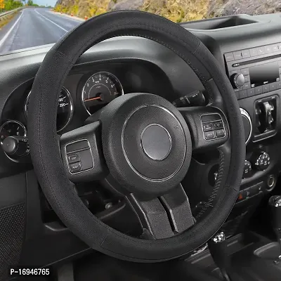 SEG Direct SEG Direct Black Microfiber Leather Steering Wheel Cover for F-150 Tundra Range Rover 15.5 - 16