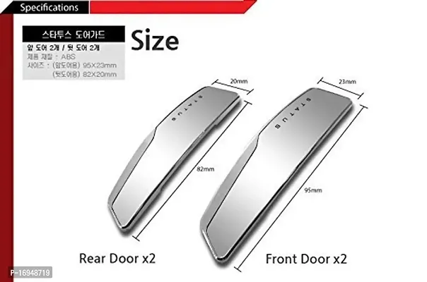 Auto Oprema? Status Silver Car Door Edge Guard Bumper Protector (Set of 4) Compatible for Hyunda Grand I10 Nios.-thumb2