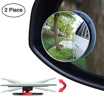 CarEmpire Blind Spot Round Wide Angle Adjustable Convex Rear View Mirror for Car 360? Rotating Mirror for All Universal Vehicles - Pack of 2-thumb1