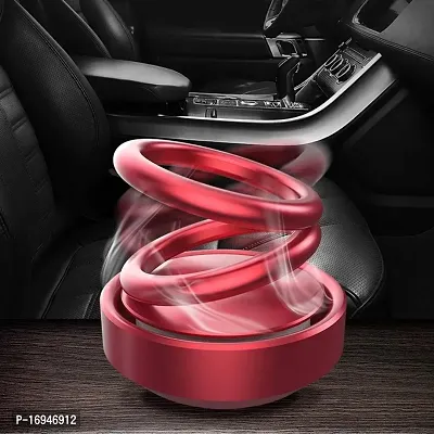Auto Pearl-Solar Power Rotating Car Air Freshener Perfume, with Organic Fragrance (Red(Plastic))