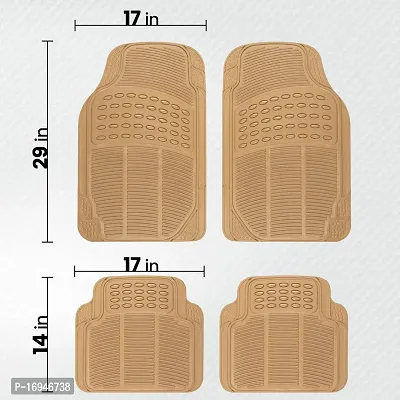 All Weather Tough Rubber Floor Mats in Beige - 2pc Front Set-thumb4