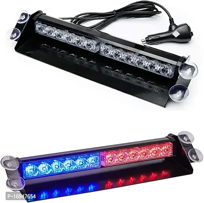 Auto Oprema? Waterproof 8 LED Red Blue Police Flashing Light for Universal All Cars | Flasher Light | Emergency Warning Lamp Multicolor Flash Light for Car Dash For Renault Triber.