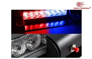 Auto Oprema? Waterproof 8 LED Red Blue Police Flashing Light for Universal All Cars | Flasher Light | Emergency Warning Lamp Multicolor Flash Light for Car Dash For Audi A2.-thumb3