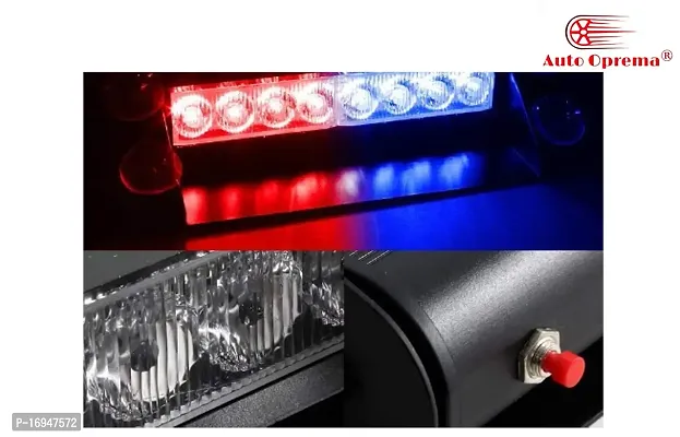 Auto Oprema? Waterproof 8 LED Red Blue Police Flashing Light for Universal All Cars | Flasher Light | Emergency Warning Lamp Multicolor Flash Light for Car Dash For Audi A2.-thumb4