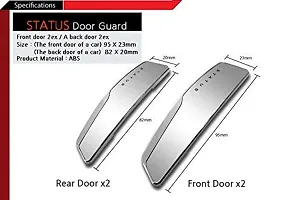 STATUS 4Pcs High Glossy Slim Door Edge Guards Bumper Protector Trim Guard Sticker Molding for Motors Auto Vehicle (Metallic Silver)-thumb2