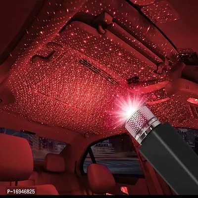 LEDCARE USB Star Projector Night Light, Car Roof Lights, Portable Adjustable Romantic Interior Car Lights, Portable USB Night Light Decorations for Car, Ceiling, Bedroom (Red)