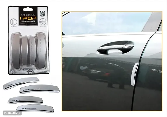 Generic I-POP Car Door Guard Bumper Protector with 3M Sticker Silver Colour (Set of 4)-thumb3