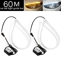 UBH Universal Flexible DRL LED Strip Light Waterproof Daytime Running Head Lamp Tube for Motorcycle, Bike, Car, SUV (61cm, White, 2 PCS)-thumb1